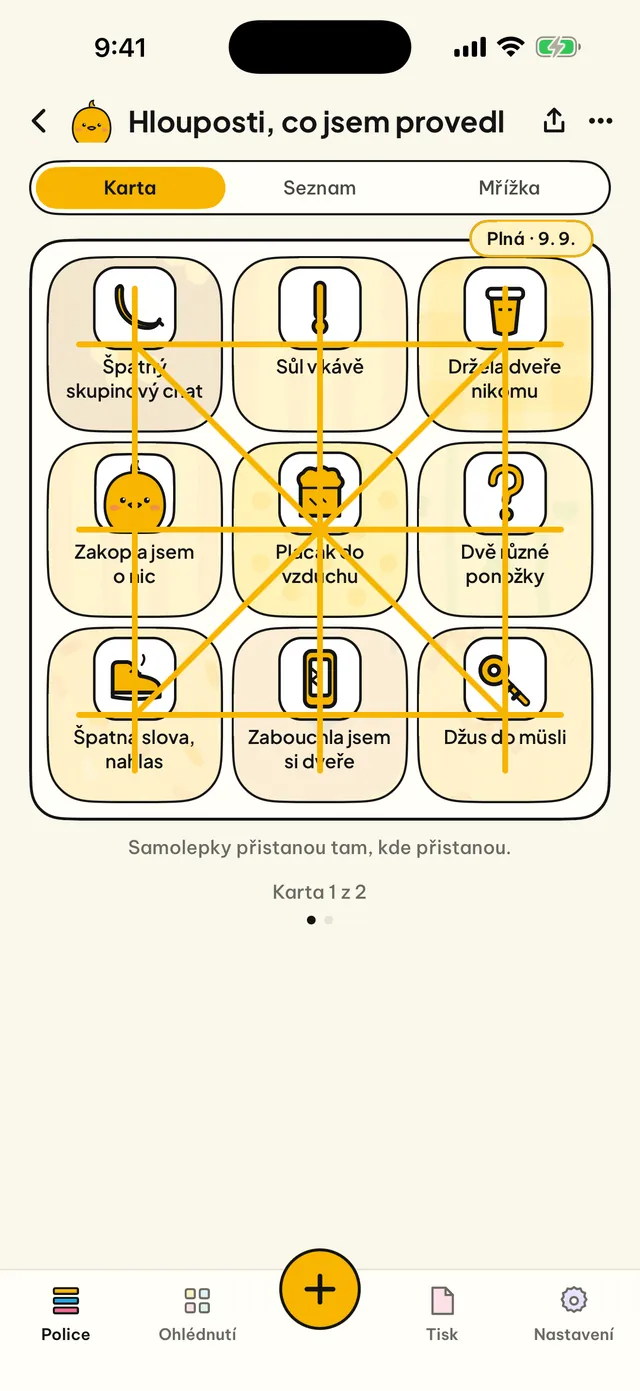 Tvůj život na bingo desce.