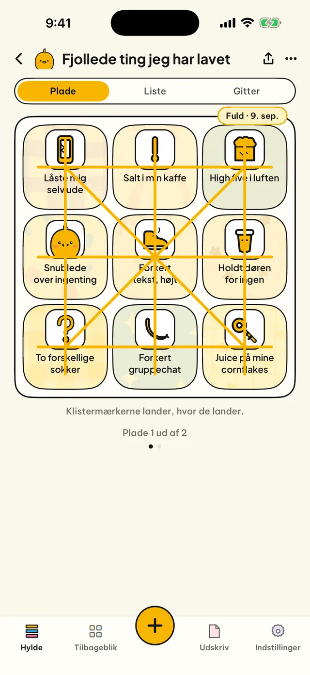 Dit liv på en bingoplade.