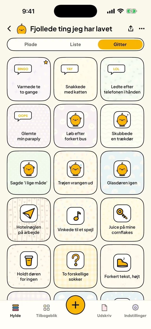 Plade, liste eller gitter.