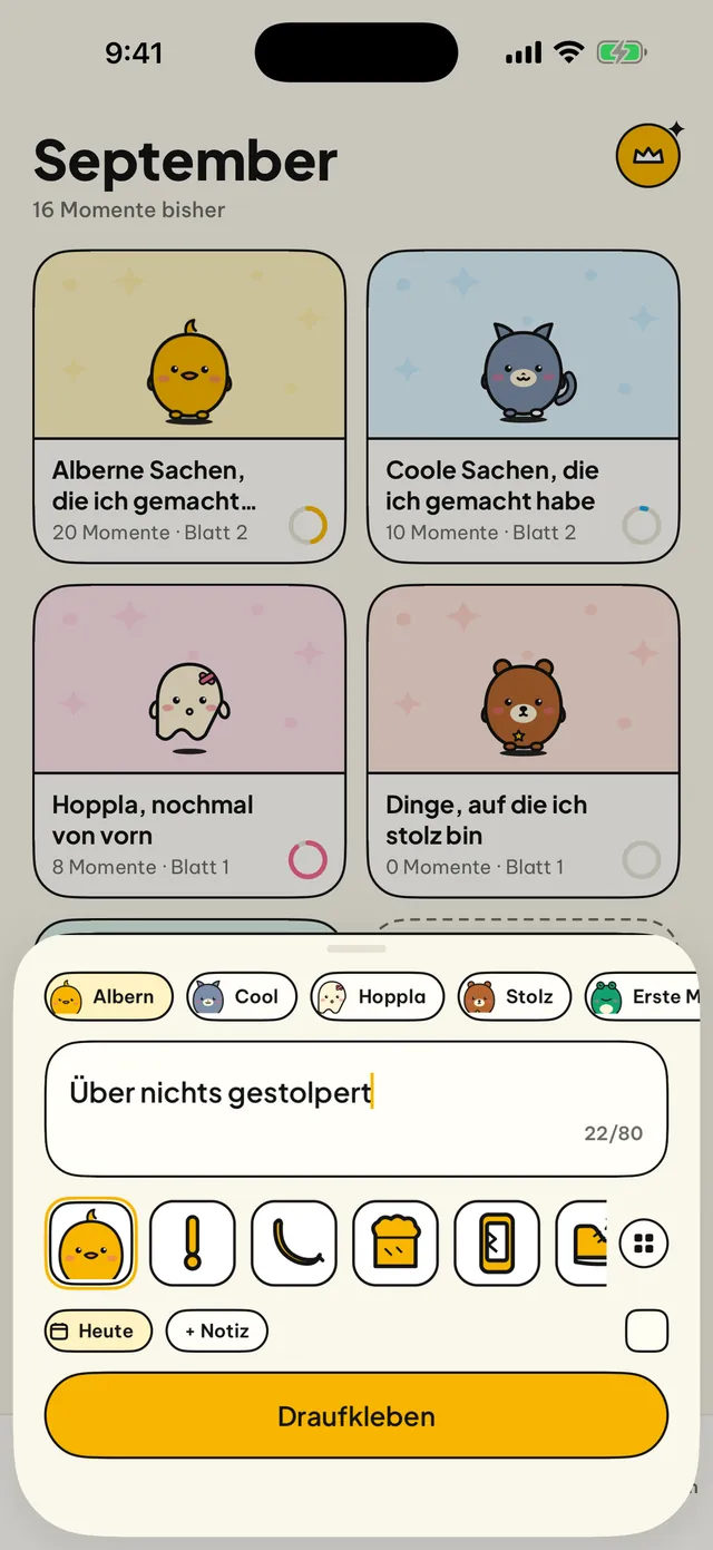 Eine Zeile ist der Eintrag.