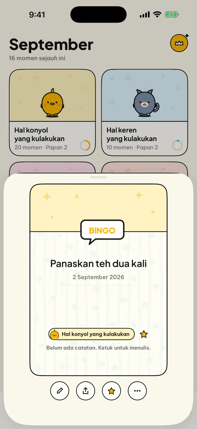 Tiap momen punya kartunya.