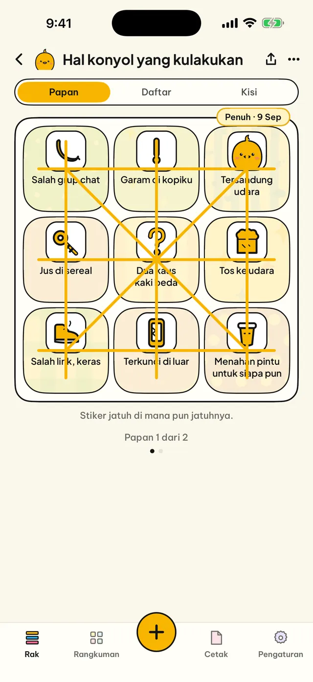 Hidupmu di papan bingo.