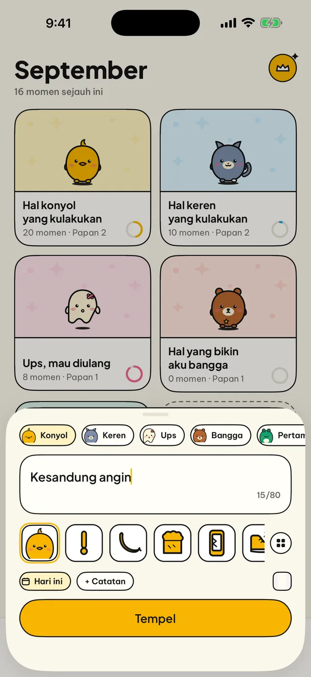 Satu baris sudah satu catatan.