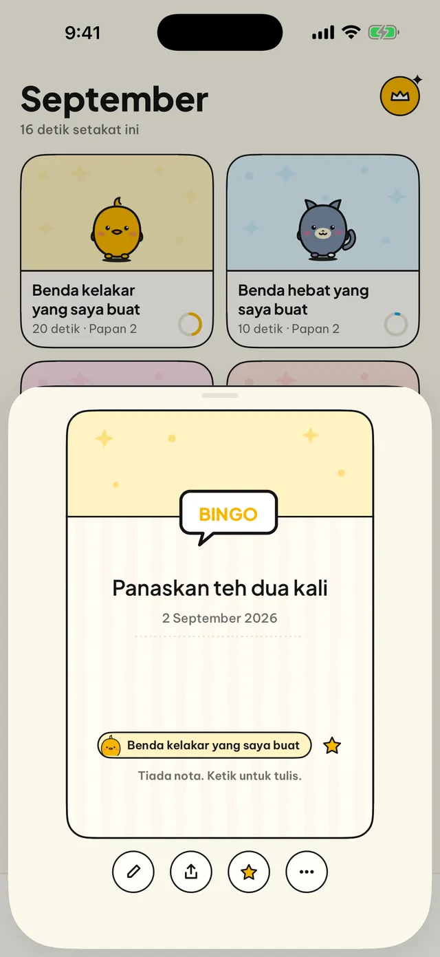 Setiap detik ada kadnya.