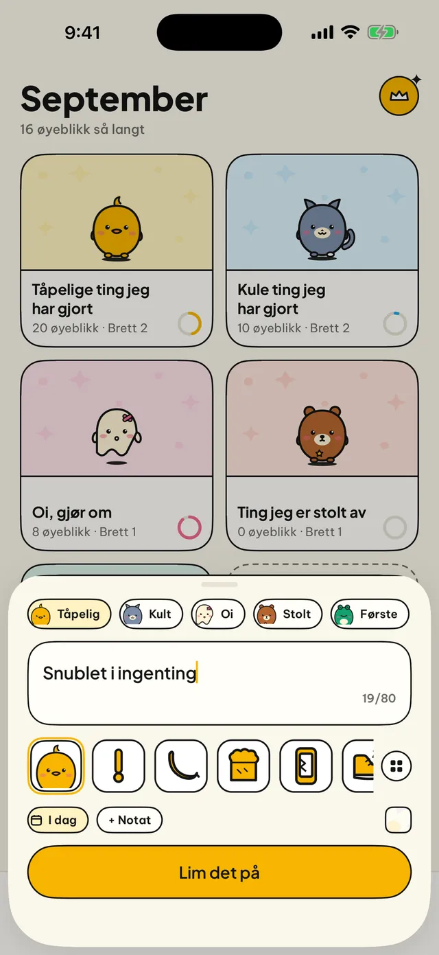 Én linje er hele notatet.