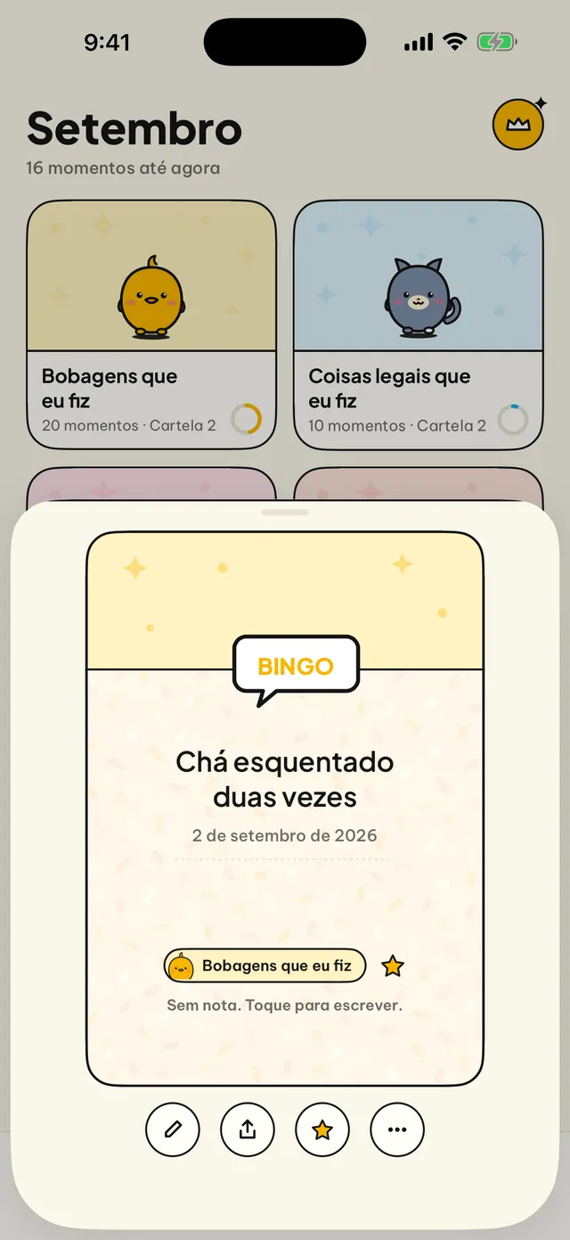Cada momento vira carta.