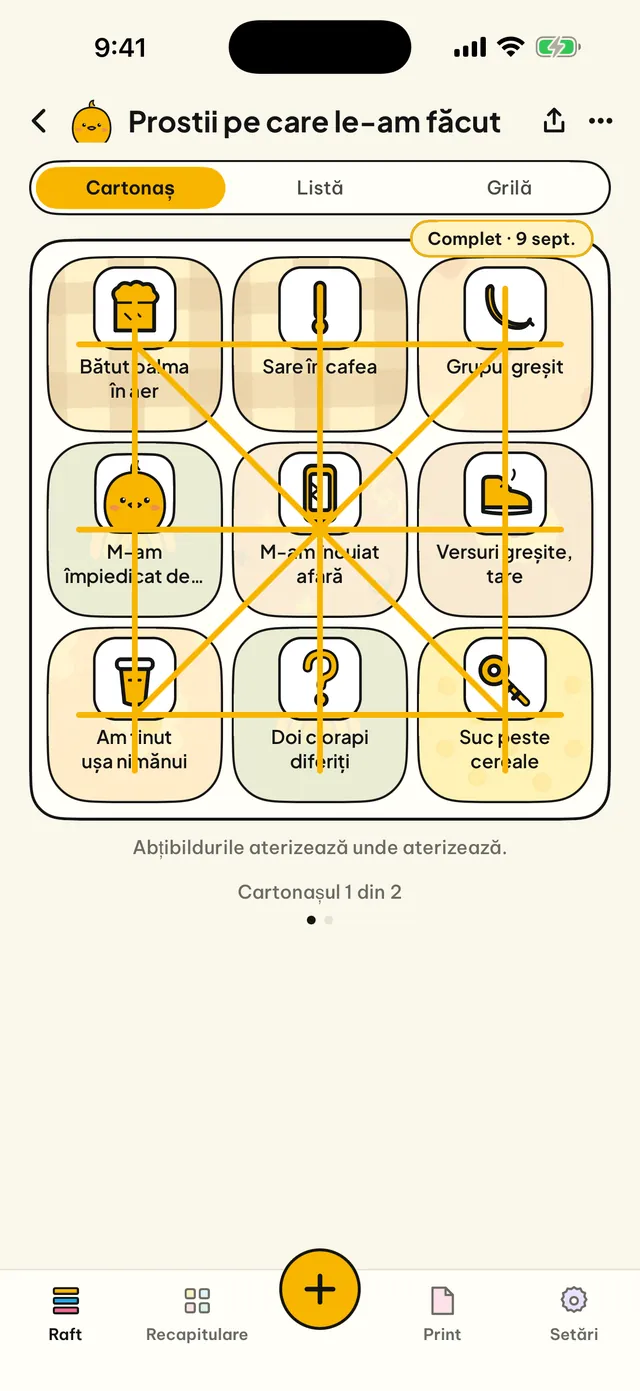 Viața ta pe o grilă de bingo.