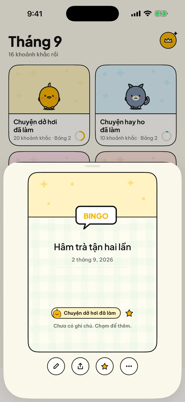 Mỗi khoảnh khắc một thẻ.